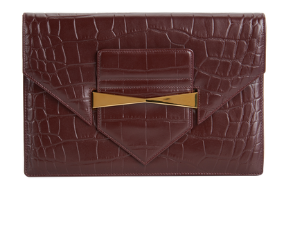 Croc Embossed Clutch, front view